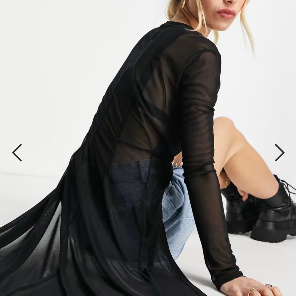 NWT Lola May Mesh Dip Hem Top (ASOS) - Size 8/M - Picture 7 of 8